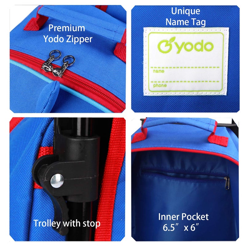 yodo Zoo 3-Way Kids Suitcase Luggage or Toddler Rolling Backpack with wheels, Medium Shark - Image 5